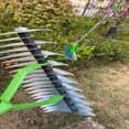 thumbnail image 4 of GGdda Garden Tools Thatch Rake Stainless Steel Wide Headed Dethatching Rake with Assembly Rakes for Gardening Multifunctional Stainless Steel Rake with Curved Steel Tip Teeth Gardening Tools (Cleara, 4 of 9
