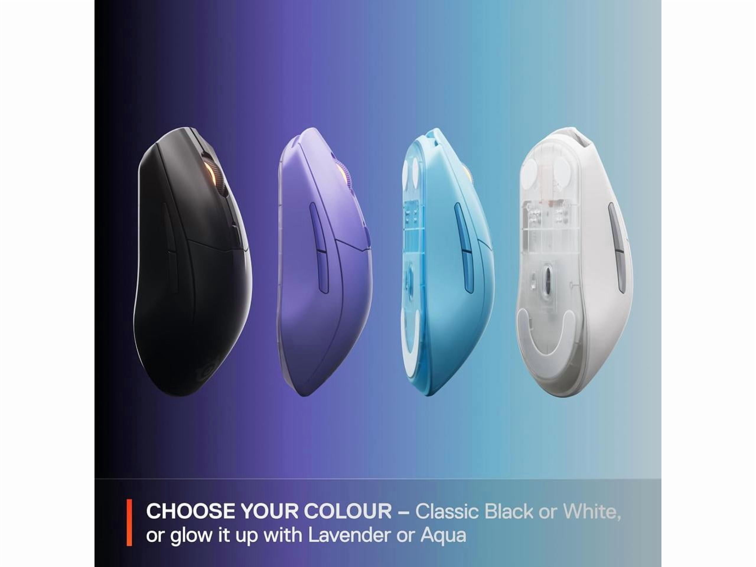SteelSeries Rival 3 Wireless Gen 2 Gaming Mouse — 2.4GHz and Bluetooth — 18000 DPI TrueMove Air Optical Sensor — 60 Million Click Durability — Light-Weight — 100% PTFE Feet — Lavender