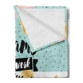thumbnail image 2 of Dream Soft Flannel Fleece Blanket, Dreams Dont Work Unless You Do Inscription Abstract Hipster Retro Style Composition, Cozy Plush for Indoor and Outdoor Use, 50" x 70", Multicolor, by Ambesonne, 2 of 5