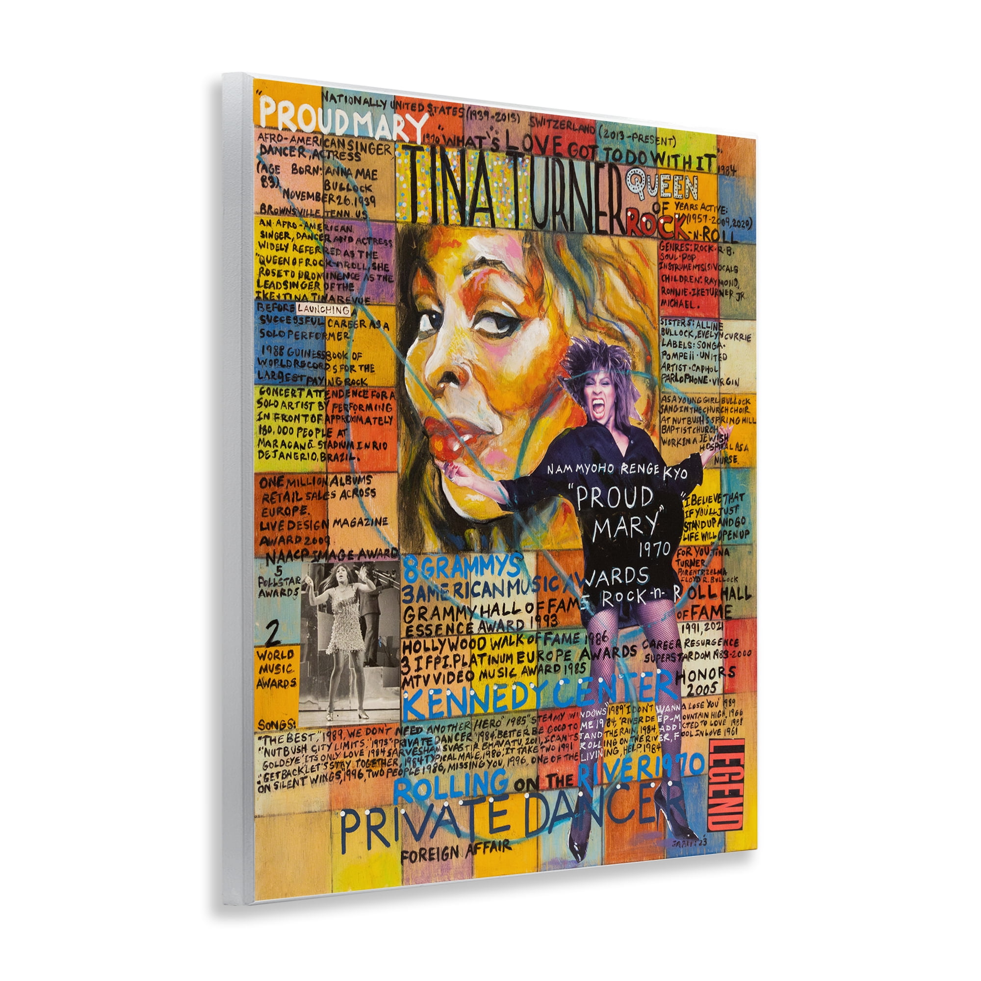 Stupell Industries Tina Turner Collage People Drawing Unframed Art Print Wall Art, 11 x 14