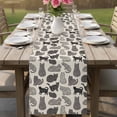 thumbnail image 4 of Black Cat Table Runner 72 Inches, Rustic Striped Geometric Abstract Bed Runner Dresser Scarves Tabletop for Indoor Outdoor Parties/Ceremony/Banquet, 16" x 72", 4 of 9