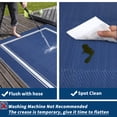 thumbnail image 2 of HIWEAVER 9' x 12' Navy/White Outdoor Rug PP Plastic Straw Woven Waterproof Patio Rug with Border Portable Outside Carpet for Balcony Deck Picnic Garden Decor, 2 of 7
