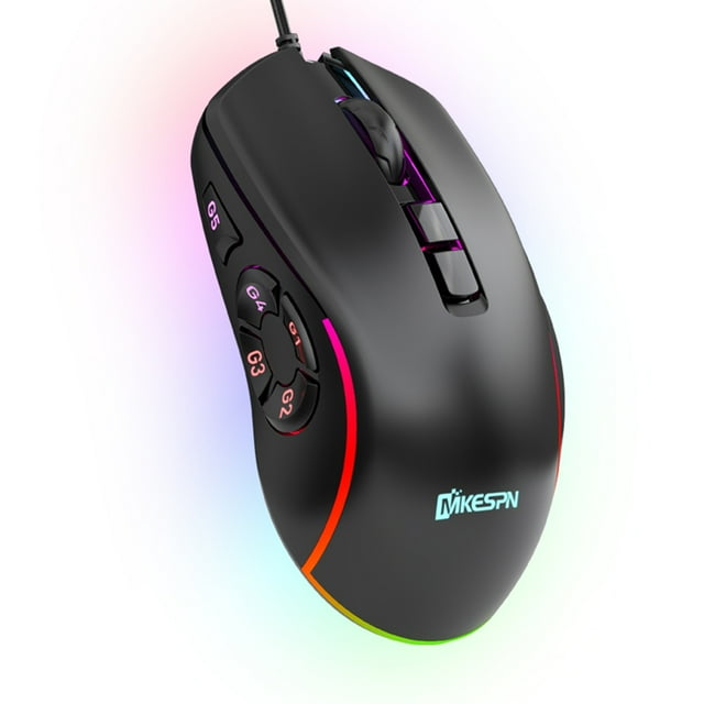 Ratón para juegos con cable 7200DPI Ratón retroiluminado RGB 6 DPI ajustable