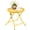 Yellow, variant on Folding Outdoor Side Table with Elegant Flower Cutout Design, Anti-Rust Round Metal Patio End Table, Portable & Space-Saving Small Nightstand for Porch, Yard, Balcony, Deck & Lawn