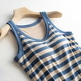 thumbnail image 4 of DHFJKG Women Ribbed Camisole With Built In Bra Striped Tank Top Scoop Neck Fitness Summer Workout Clothes Casual Daily Wear Sleeveless Soft Tops, 4 of 6