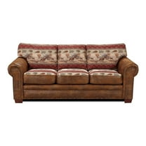 Pemberly Row Traditional Microfiber Deer Valley Sofa in Brown