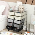 thumbnail image 5 of Gymax 10-Drawer Rolling Storage Cart Tools Scrapbook Paper Organizer on Wheels Grey Gradient, 5 of 10