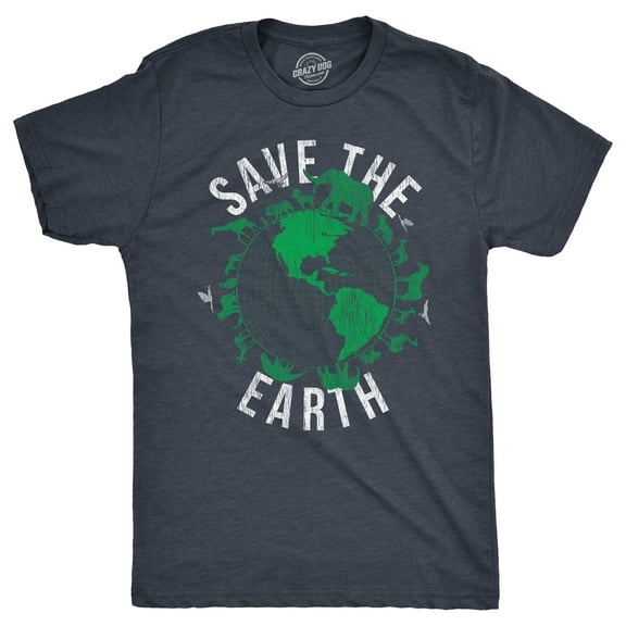 Mens Save The Earth T Shirt Funny Awesome Earth Day Mother Nature Animal Lover Tee for Guys Graphic Tees