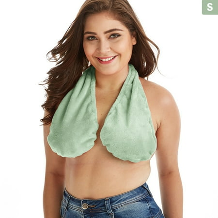 

YIFOR Towel Bra Bath Towel Hanging Neck Wrapped Bra Big Chest Hanging Neck Towel Bra