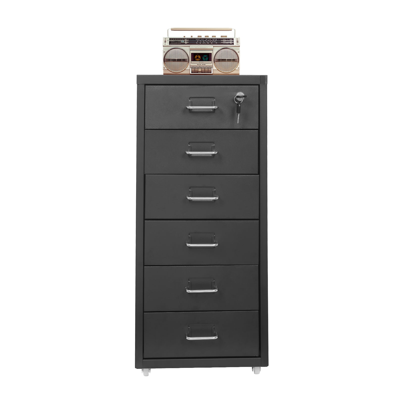 28*41*69cm Vertical File Cabinet Metal File Cabinet with Lock Home Office Rectangular Filing Cabinet