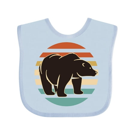

Inktastic Bear Silhouette Retro Sunset Gift Baby Boy or Baby Girl Bib