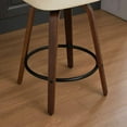 thumbnail image 4 of Kadyn Barstools, Countertop Bar Chairs, Bar Stools,Set of 2 Counter Height Bar Stools, 26 inch Rattan Counter Height Stools with Upholstered Seat(Walnut /Beige), 4 of 13