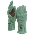 thumbnail image 1 of Unisex Cable Knit Winter Warm Anti-Slip Touchscreen Texting Gloves, Sage, 1 of 2