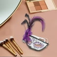 thumbnail image 4 of Unique Bargains 1 Pce Masque Demi-Visage Feather King pour Fête Masquée Violet, 4 of 5