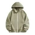 thumbnail image 2 of pstuiky camisas de manga larga para hombre, Sudadera con capucha y manga larga para hombre, deportiva, holgada, con cremallera y bolsillo con cordón, de color liso y a la moda camisetas de hombre m, 2 of 5