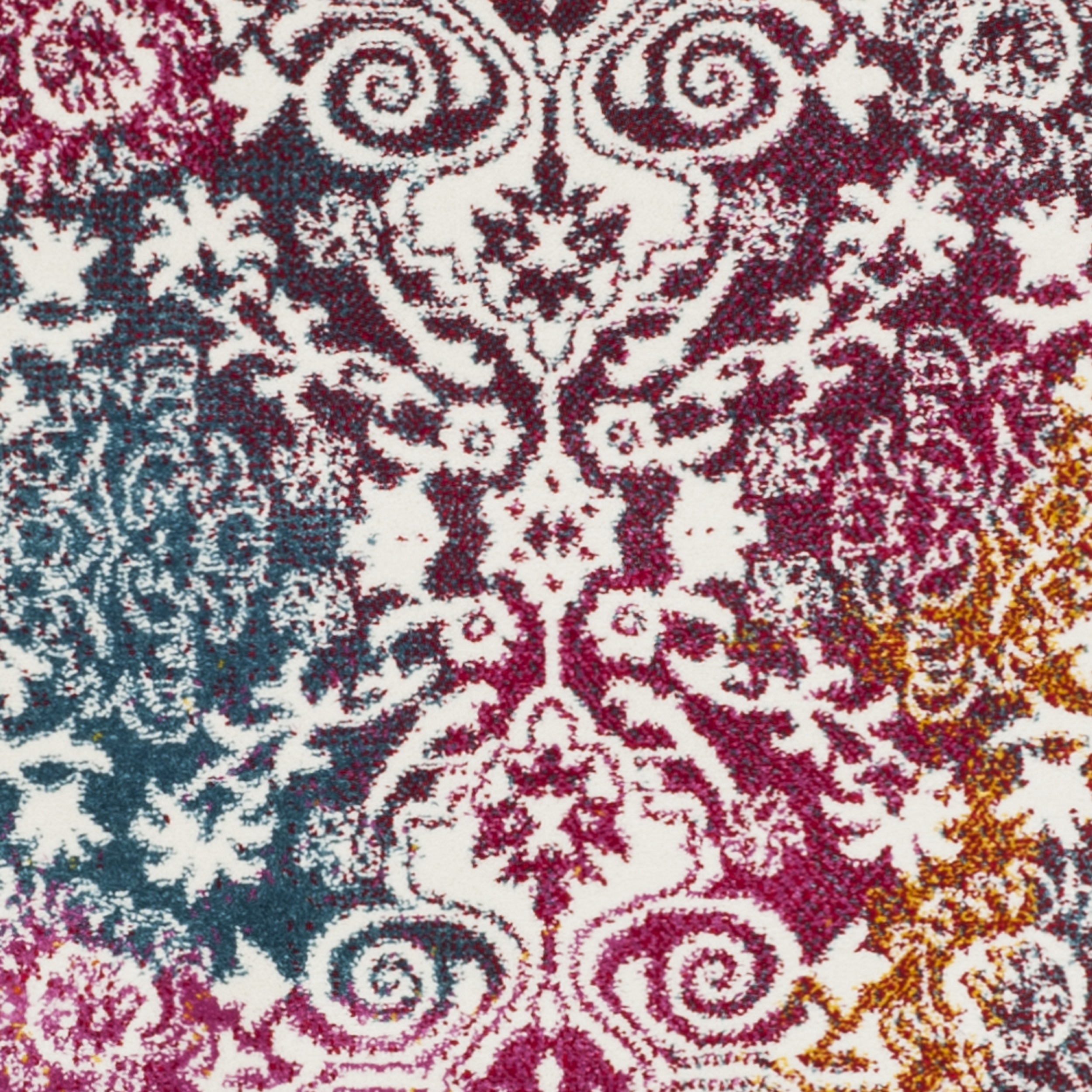 SAFAVIEH Watercolor Daven Abstract Colorful Runner Rug, Ivory/Fuchsia, 2'3" x 8'