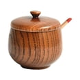 thumbnail image 1 of HLONK Rustic Wooden Sugar Bowl - Seasoning Pot Nuts Serving Pot, 1 of 8