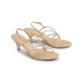 thumbnail image 1 of BLISSFUL STEP Women's Shoes Strappy Slingback Kitten Heel Sandals Nude 6.5, 1 of 7