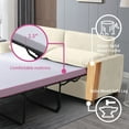 thumbnail image 4 of Mixoy 2-in-1 Pull Out Sofa Bed, Velvet Loveseat Sleeper Sofa Bed with Folding Mattress, Pull Out Couch Bed Suitable for Living Room, Full Size Sofa Sleeper for Apartment/Small Spaces (Queen, Beige), 4 of 6