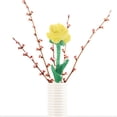 thumbnail image 4 of OULII Yellow Artificial Rose Flowers Bouquet for Decoration Realistic Cotton Polyester Faux Roses, 4 of 8