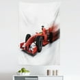 thumbnail image 1 of Cars Tapestry, Generic Formula Racing Car Illustration with Special Effect Turbo Motion Auto Print, Fabric Wall Hanging Decor for Bedroom Living Room Dorm, 5 Sizes, Black and Red, by Ambesonne, 1 of 1