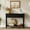Black, variant on 35" Console Table with 2 Drawers, Farmhouse Solid Wood Sofa Table Behind Couch, Entryway Hallway Foyer Tables with Open Shelf for Living Room, Natural