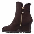 thumbnail image 4 of Womens MICHAEL Michael Kors Whitaker Wedge Ankle Boots - Coffee, 4 of 6