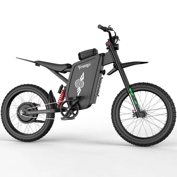 Freego X3 Pro Electric Dirt Bike with Pedals for Adults,8000W Peak Motor,72V 50Ah Battery,Up to 56 MPH,Up to 110 Miles Range,Full Suspension,19" Tires