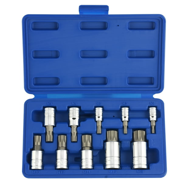 Neiko 10056A 10Piece Metric XZN Triple Square Spline Bit Socket Set