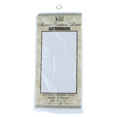 Shower Curtain Liner White Vinyl Machine Washable Wipes Clean