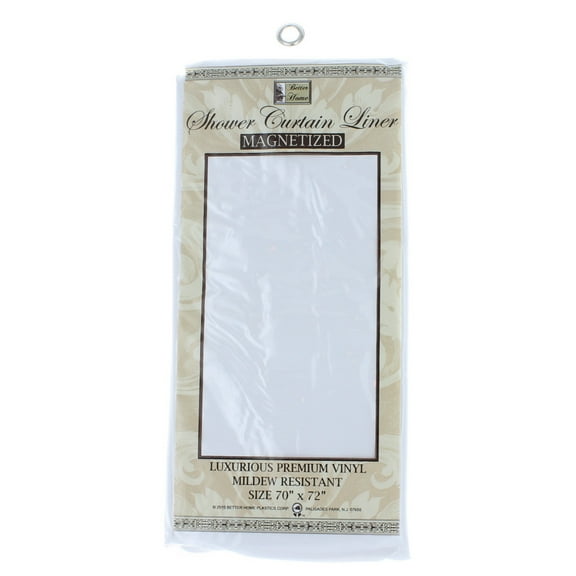 Shower Curtain Liner White Vinyl Machine Washable Wipes Clean