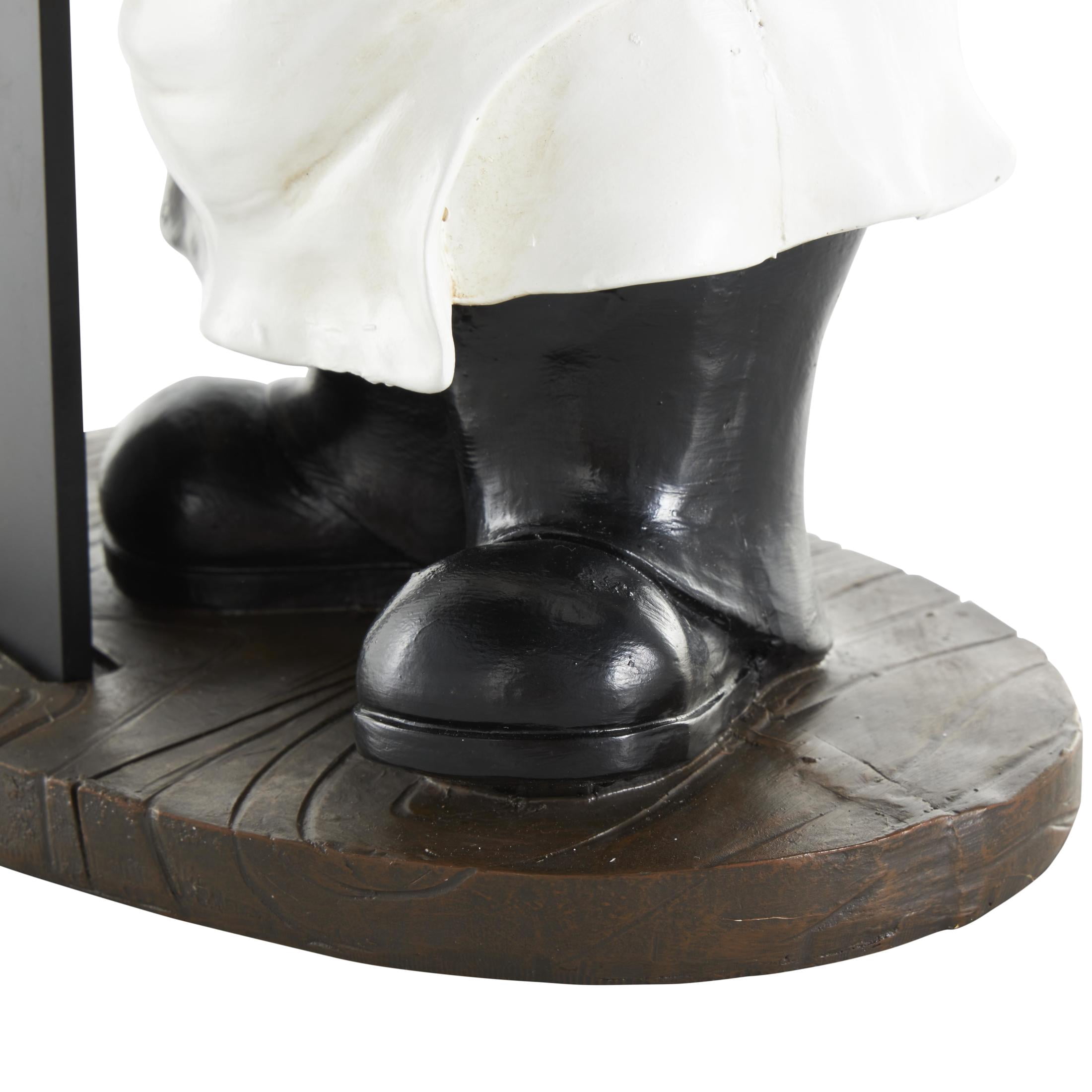 9" x 13" Black Polystone Chef Sculpture with Chalkboard, by DecMode