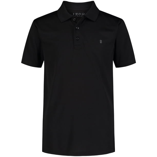 Polo IZOD Performance Golf Grid negro talla 8 Husky para niños
