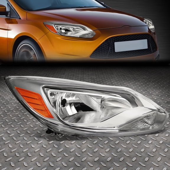 NUVISION for 12-14 Ford Focus OE Style Passenger Right Side Headlight Lamp Chrome Housing