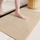 thumbnail image 4 of Alfombras de baño de chenilla beige, antideslizantes, absorbentes, de secado rápido, finas, lavables a máquina, alfombra de baño pequeña de 16.0 x 24.0 in, alfombras de baño para suelo de baño, ducha,, 4 of 5