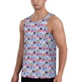 thumbnail image 2 of Xecao Bees And Daisies Striped Men's Tank Top Workout Quick Dry Sleeveless Gym Jogging Muscle Shirts Summer Swim Beach Tops, 2 of 9