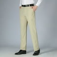 thumbnail image 2 of YABCSAZ Men's Dress Pants Classic Fit Flex Waist Flat Front Straight Dress Pant Premium No Iron Pants (Regular and Big & Tall Sizes), 2 of 3