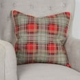 thumbnail image 2 of Rizzy Home Red/ Grey Plaid Metallic Accent Down Fill Throw Pillow, 2 of 5