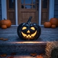 thumbnail image 5 of LOWLHOME Classic Smiling Face Pumpkin Lights, Halloween LED Light Up Pumpkin Decor, Holiday Party & Seasonal Accent, Black, 1 Count, 7.6*7.2 in, 5 of 5