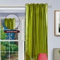 thumbnail image 2 of Olive Green Rod Pocket  Sheer Sari Curtain Drape Panel   - 43W x 108L - Pair, 2 of 4