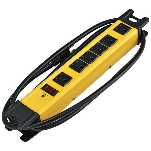 Global Industrial Safety Surge Protected Power Strip 6 Outlets 15A 1200 Joules 6