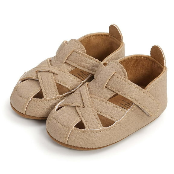 Wavsuf Kids Shoes Boys Winter Breathable Anti-slip Soft Bottom Casual Khaki Toddler Shoes Size 6-9Months