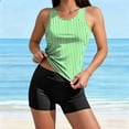 thumbnail image 2 of Hurxie High Neck Tankini Tops for Women Modest Swim Shirts with Bra Swimsuits Tank Only Bathing Suit Top No Bottom Green,2XL, 2 of 6