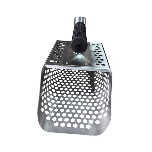 Pala para arena con mango ergonómico, de acero inoxidable, para detección de metales, pala de mano para excavar y encontrar oro rápidamente