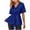 Blue-03, variant on Mittory Women's Elegant Sequin Tops V Neck Tie Front Short Bell Sleeve Shirts Peplum Tops Blouse