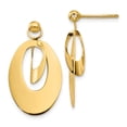 thumbnail image 5 of FB Jewels Leslie's 14K Yellow Gold Polish & Scratch Finish Oval Post Earrings, 5 of 5