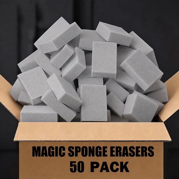 Extra Strong Magic Sponge Eraser, 50 Pack Gray Multi-Functional Melamine Sponge for Furniture,Bathroom, Bathtub, Sink, Floor, Baseboard, Wall Cleaner
