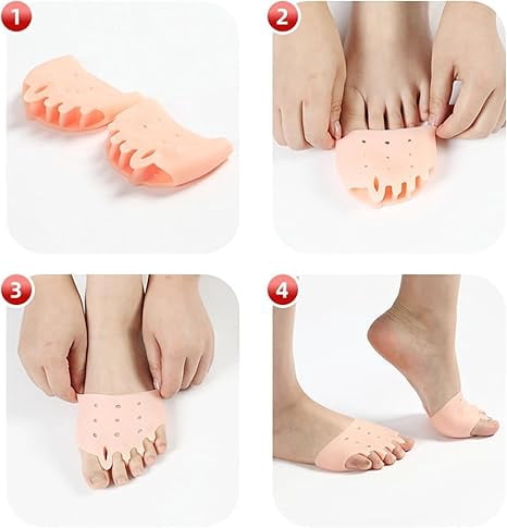 Hyggear Silicone Toe Separator, Hyggear Toe Separators, Hyggear Toe Spacers, 4 Pairs, Ball of Foot Cushions, Breathable & Soft, For Men & Women (4 Pairs)mix
