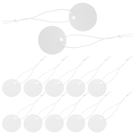 OATIPHO 100Pcs Writable White Price Tags with Elastic ng for Stylish Product Decoration