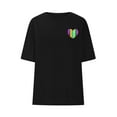thumbnail image 4 of Viikei Basic Short Sleeve T Shirt Women's Fashion,Women's Round-neck Heart-shaped Printed Short-sleeved Casual Loose Top Black XXL, 4 of 6